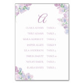 バタフライピーの花の結婚式座席表カード テーブルナンバー (正面)