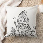 バタフライファンシーラインアート装飾用クッション クッション (ブランケット)