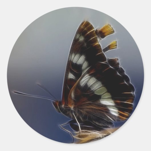 バタフライファンタジーアート自然シール ラウンドシール (正面)