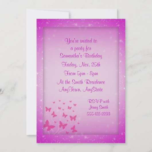 バタフライファンタジー招待状 招待状 (正面)