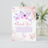 バタフライファースト誕生日ガールファーストサンキューカード サンキューカード (スタンド正面)