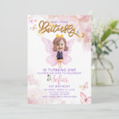 バタフライファースト誕生日ガールファースト招待状 招待状 (スタンド正面)