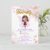 バタフライファースト誕生日ガールファースト招待状 招待状 (スタンド正面)