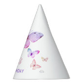 バタフライファースト誕生日ガール1stピンクパーティー帽子 パーティーハット (右)