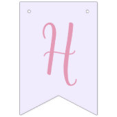 バタフライファースト誕生日ガール1stピンクパープル バンティングフラッグ (第2の旗)