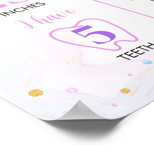 バタフライファースト誕生日マイルストーンポスター ポスター (角)