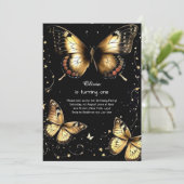 バタフライファースト誕生日招待状 招待状 (スタンド正面)