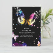 バタフライファースト誕生日招待状 招待状 (スタンド正面)