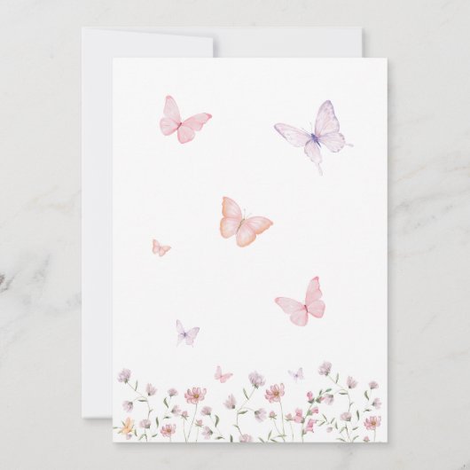 バタフライファースト誕生日 招待状 (裏面)