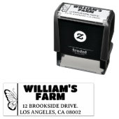 バタフライファームビジネスユニークカワイイ差出人住所 セルフインキングスタンプ (インサイチュ)