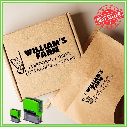 バタフライファームビジネスユニークカワイイ差出人住所 セルフインキングスタンプ