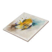 バタフライフィッシュ、水彩、セラミックタイル タイル (側面)