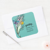 バタフライフィールドデザインスクエアステッカー スクエアシール (封筒)