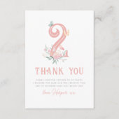 バタフライフェアユタレフローラガールバースデーパーティー サンキューカード (正面)