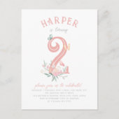 バタフライフェアユータリーガールバースデーパーティーはがき インビテーションポストカード (正面)