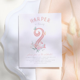 バタフライフェアユータリーガールバースデーパーティーはがき インビテーションポストカード