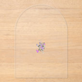 バタフライフェアリータトゥーベクトル – ヴィンテージフローラアート アクリル招待状 (正面)