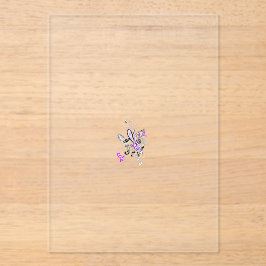 バタフライフェアリータトゥーベクトル – ヴィンテージフローラアート アクリル招待状