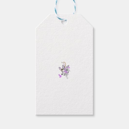 バタフライフェアリータトゥーベクトル – ヴィンテージフローラアート ギフトタグ (正面)