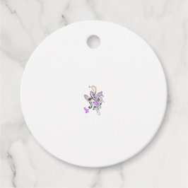 バタフライフェアリータトゥーベクトル – ヴィンテージフローラアート フェイバータグ