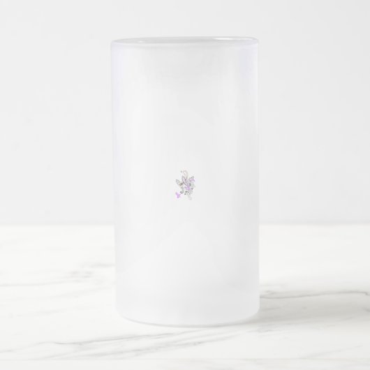 バタフライフェアリータトゥーベクトル – ヴィンテージフローラアート フロストグラスビールジョッキ (中央)