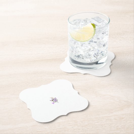 バタフライフェアリータトゥーベクトル – ヴィンテージフローラアート ペーパーコースター (インサイチュ)