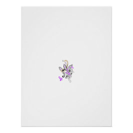 バタフライフェアリータトゥーベクトル – ヴィンテージフローラアート ポスター