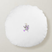 バタフライフェアリータトゥーベクトル – ヴィンテージフローラアート ラウンドクッション (正面)