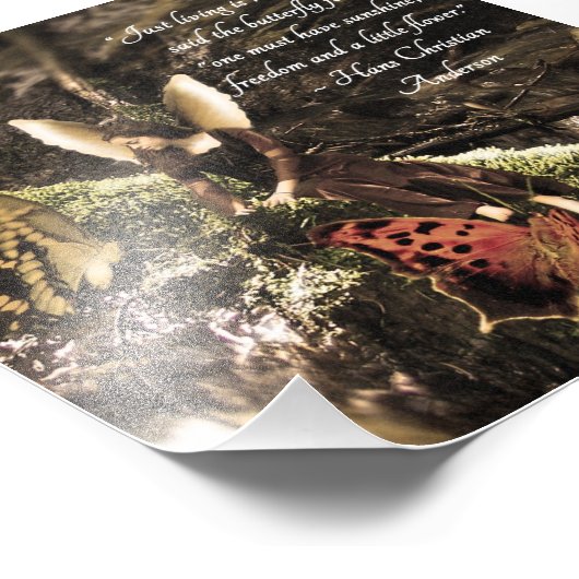 バタフライフェアリーハンスアンダーソン引用文写真プリント フォトプリント            (角)