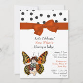 バタフライフェアリーベビーシャワー招待状 招待状 (正面)