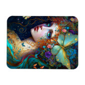 バタフライフェアリー小妖精や小人レディファンタジーアート マグネット (横)