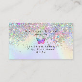 バタフライフェイクグリッターデザイン名刺 名刺 (裏面)