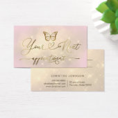 バタフライフェイクグリッターロゴアポイントメントカード (デスク)