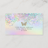 バタフライフェイクパステルグリッター 名刺 (裏面)