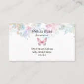 バタフライフェイクパステルグリッター 名刺 (裏面)