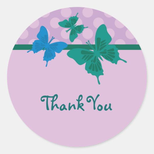 バタフライフェイスステッカー ラウンドシール (正面)