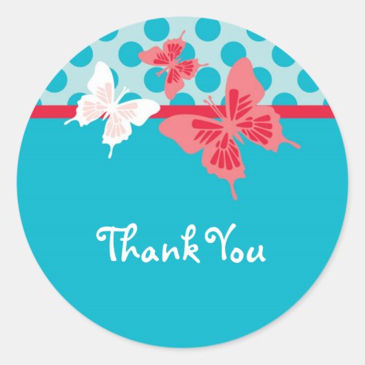 バタフライフェイスステッカー ラウンドシール (正面)