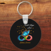 バタフライフェイスホープラブ白血病認識度 キーホルダー (正面)