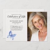 バタフライフォトお祝い・オブ・ライフ 招待状 (正面/裏面)