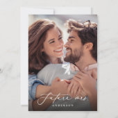 バタフライフォトさくらんぼ花ピンクブライダルシャワー 招待状 (裏面)