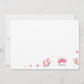 バタフライフォトフレーム誕生日パーティー 招待状 (裏面)