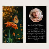 バタフライフォトメモリアル祈りの言葉カード (正面&裏面)