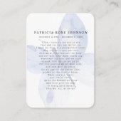 バタフライフォト悔やみや弔慰葬儀記念カード 名刺 (正面)