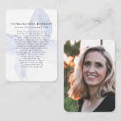 バタフライフォト悔やみや弔慰葬儀記念カード 名刺 (正面/裏面)