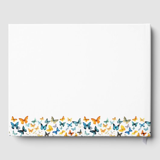 バタフライフォト葬儀ゲストブック – シンプル ゲストブック (裏面)