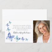 バタフライフォト葬儀サンキューカード サンキューカード (正面/裏面)