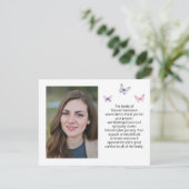 バタフライフォト葬儀サンキューノートカード サンキューカード (スタンド正面)