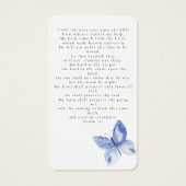 バタフライフォト葬儀メモリアル祈りの言葉カード (裏面)