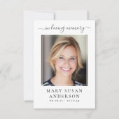 バタフライフォト葬儀メモリアル祈りの言葉カード ノートカード (正面)