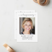 バタフライフォト葬儀メモリアル祈りの言葉カード ノートカード (正面/裏面インサイチュ)